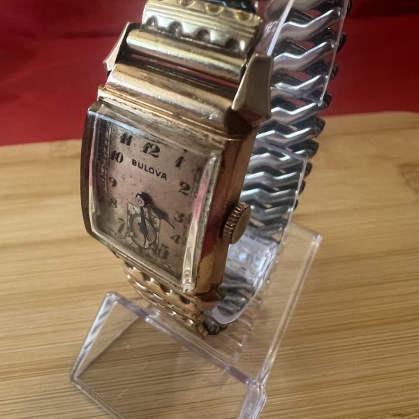 Bulova mens tank mechanical wind up watch rose gold plated circa 1940’s - Image 6
