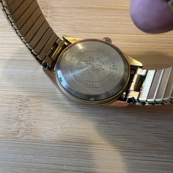 Jean Cardot Goldtone 17 Jewel Men’s small seconds wind up mechanical watch - Image 3