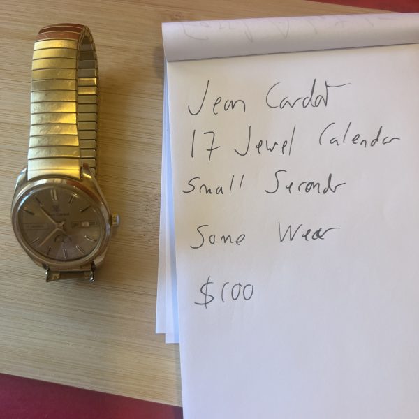 Jean Cardot Goldtone 17 Jewel Men’s small seconds wind up mechanical watch - Image 6