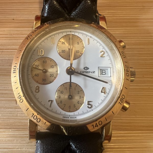 Lorenz Men’s gold tone Chronograph mechanical Vajoux/eta 7760 ref 13060b
