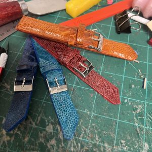 Ostrich Leg Series Watch Strap By TTS Atelier - Basketball Stonewash